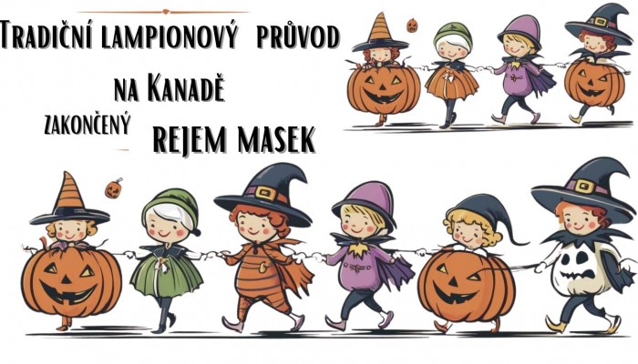Tradiční lampionový průvod na Kanadě s rejem masek